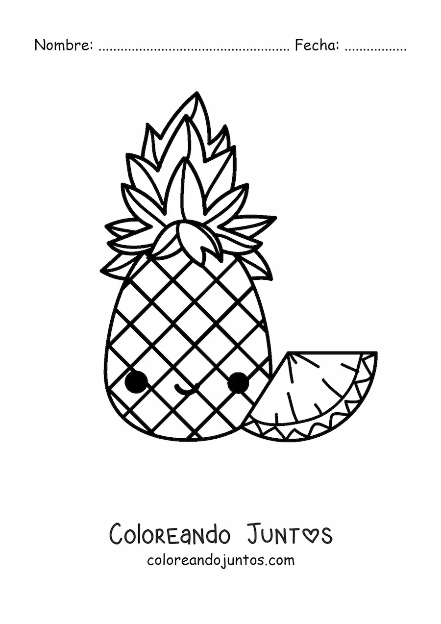 Imagen para colorear de piña bonita