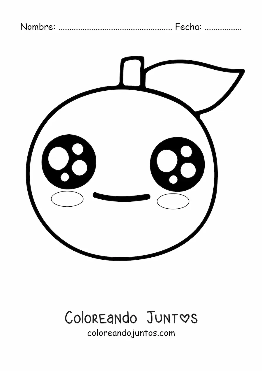 Imagen para colorear de naranja tierna