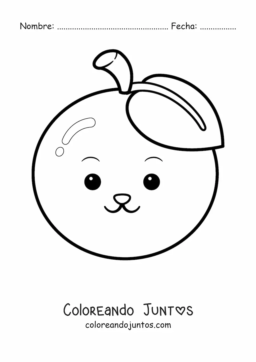 Imagen para colorear de naranja kawaii