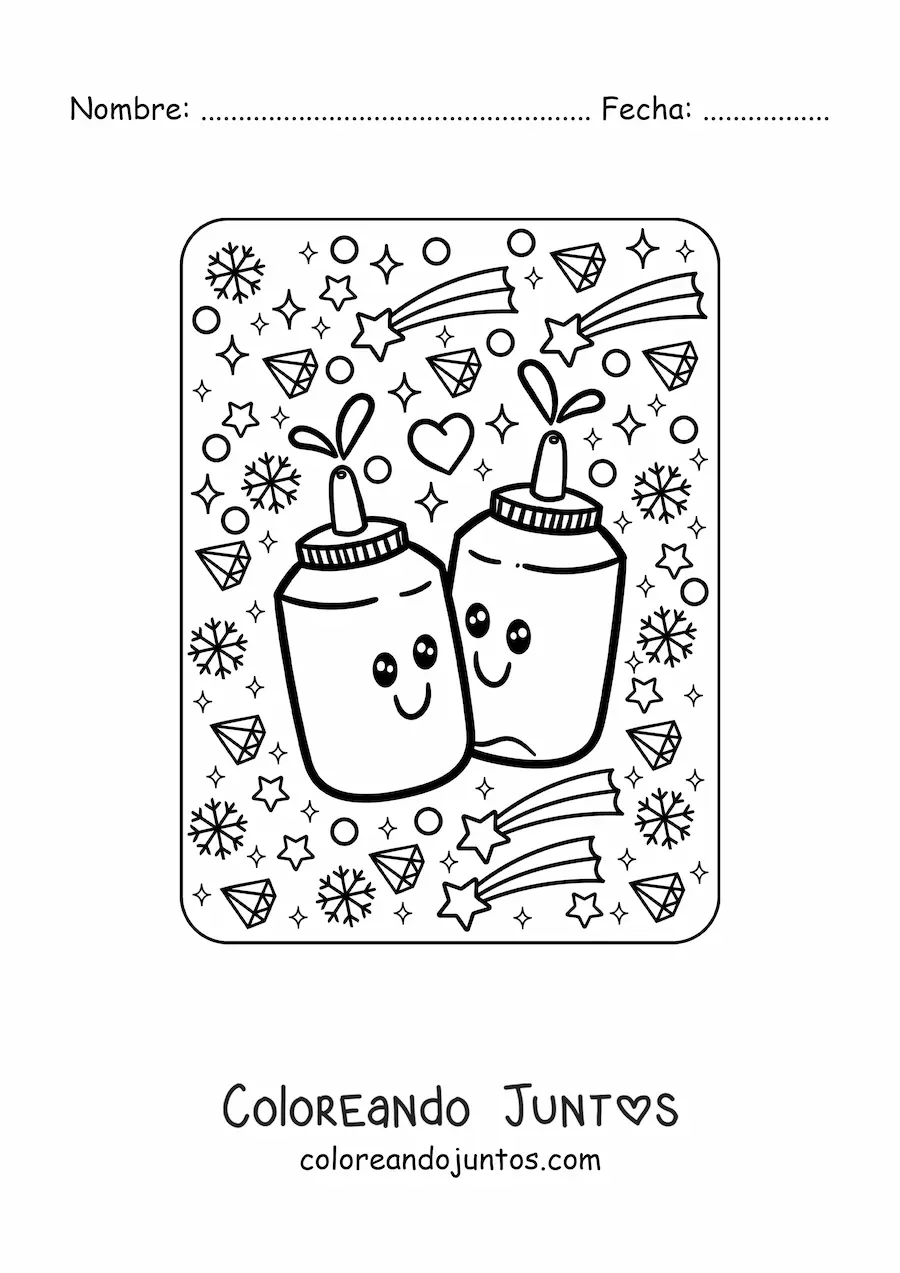 Imagen para colorear de salsas kawaii grandes
