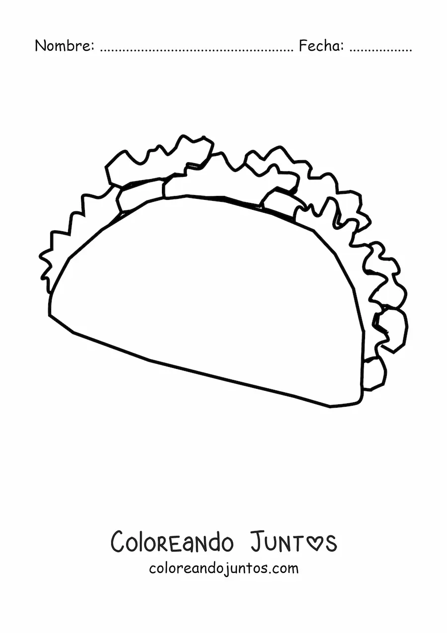 Imagen para colorear de un taco