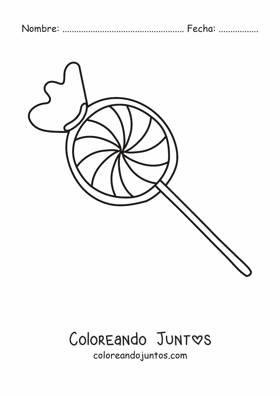 Imagen para colorear de una paleta con su envoltorio