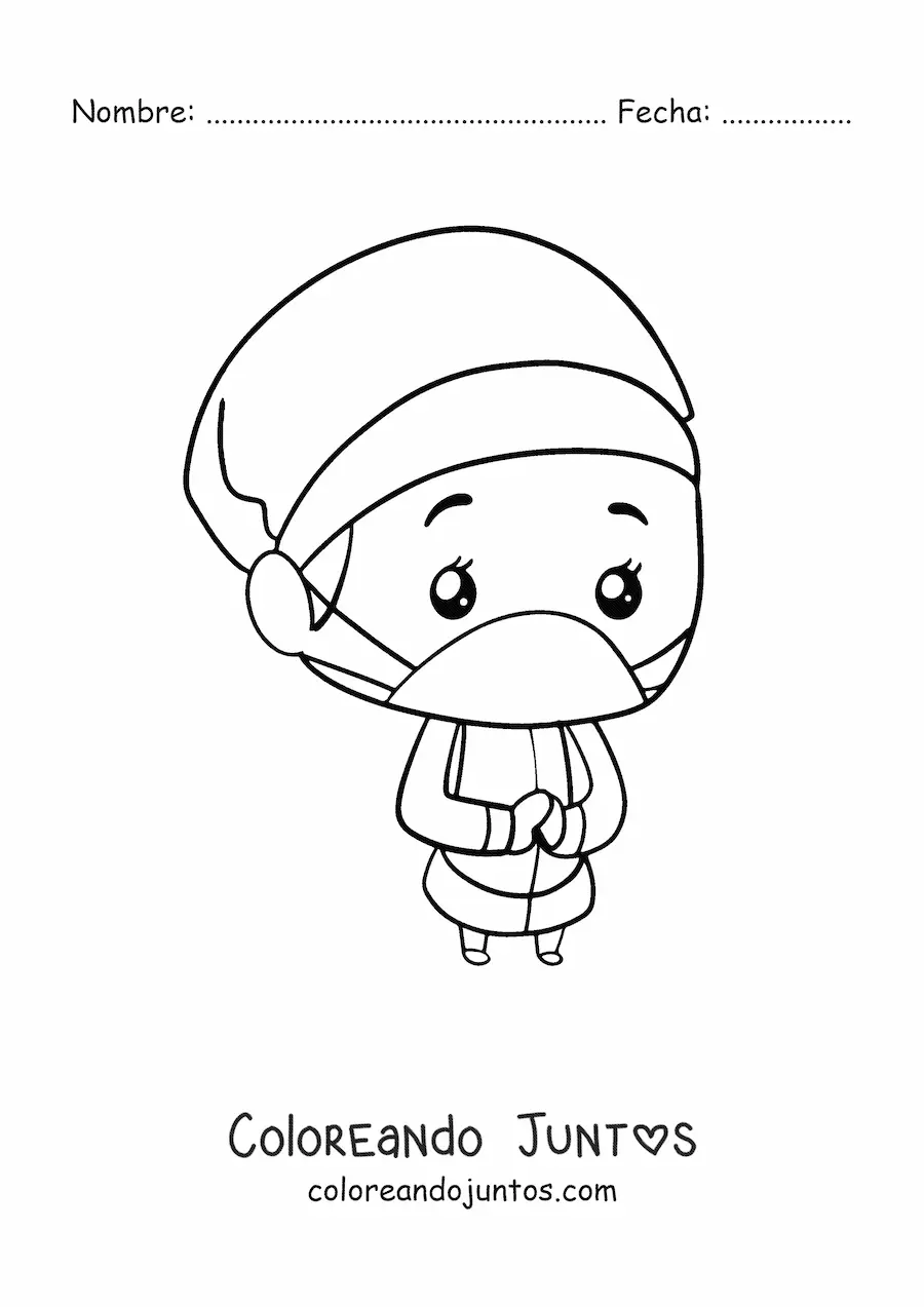 Imagen para colorear de médico cirujano kawaii