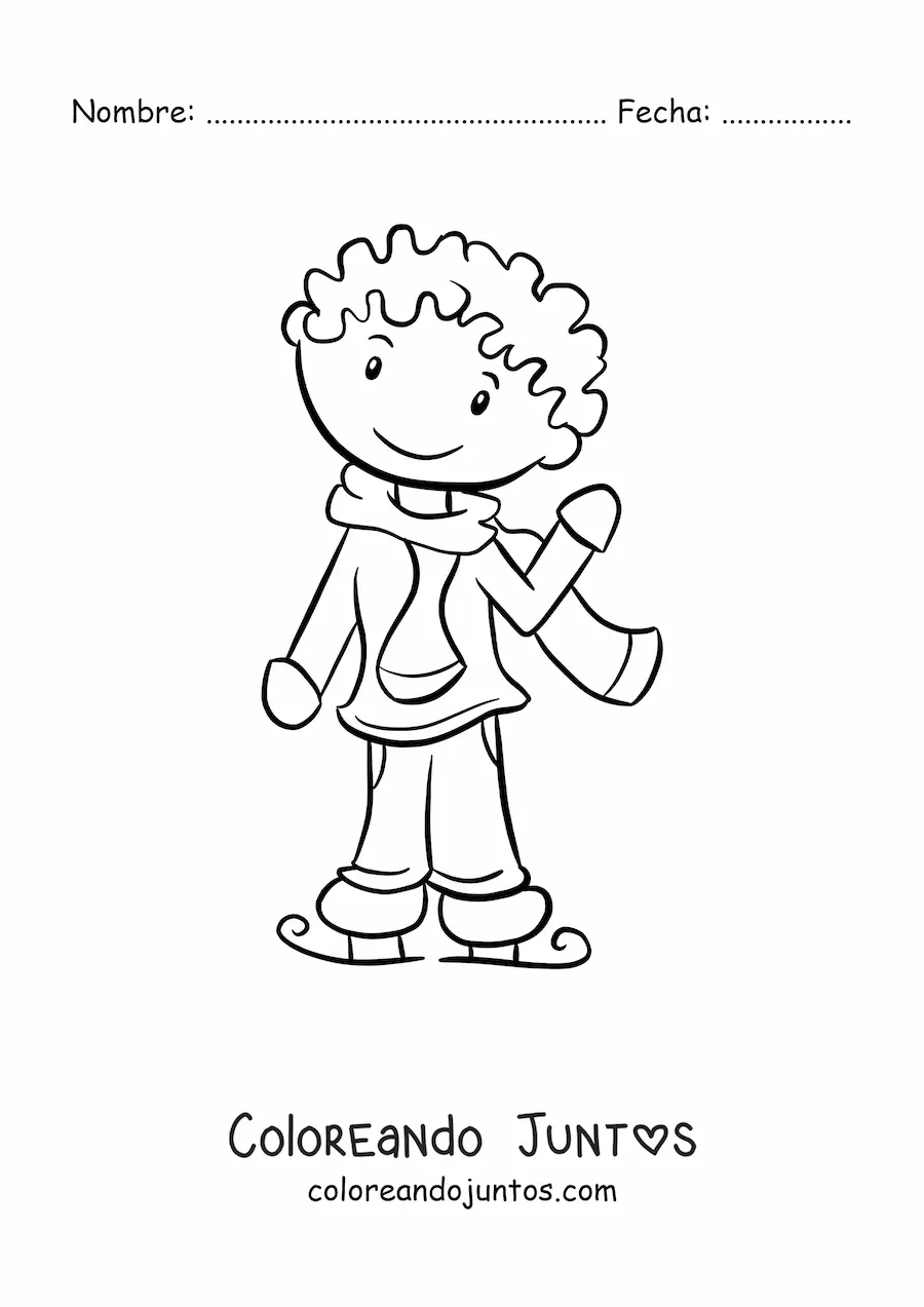 Imagen para colorear de patinaje sobre hielo