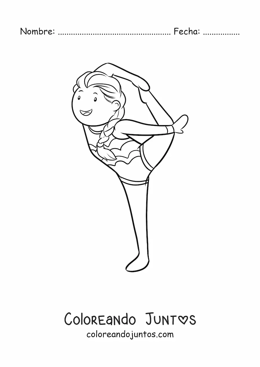 Imagen para colorear de gimnasia rítmica