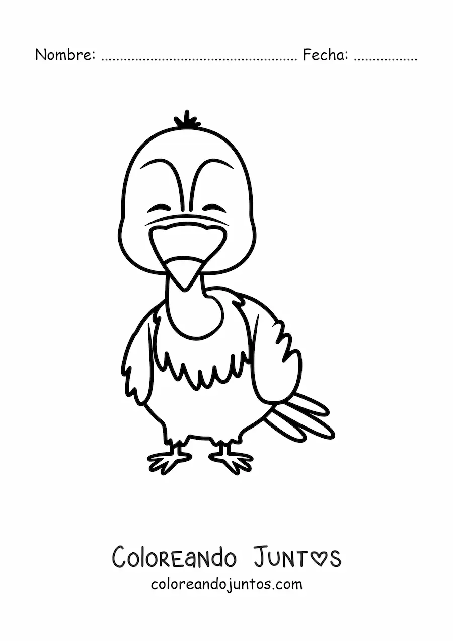 Imagen para colorear de buitre del desierto animado