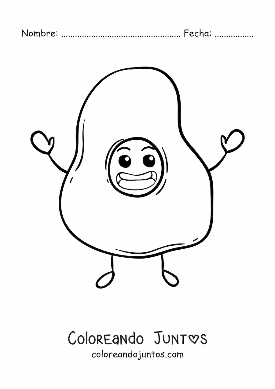 Imagen para colorear de huevo frito grande animado