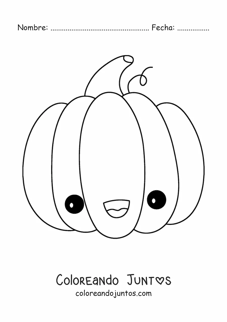 Imagen para colorear de calabaza kawaii