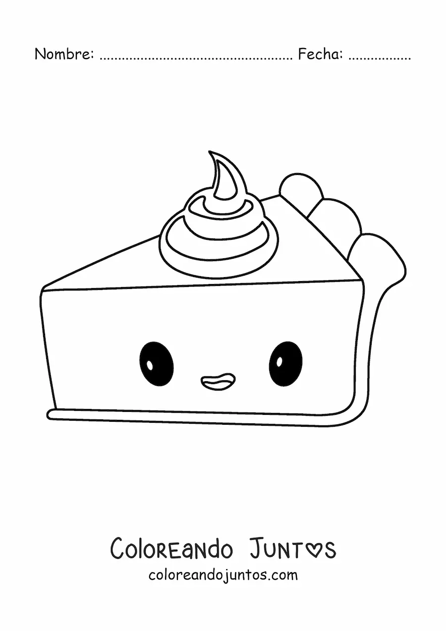 Imagen para colorear de pie de calabaza kawaii