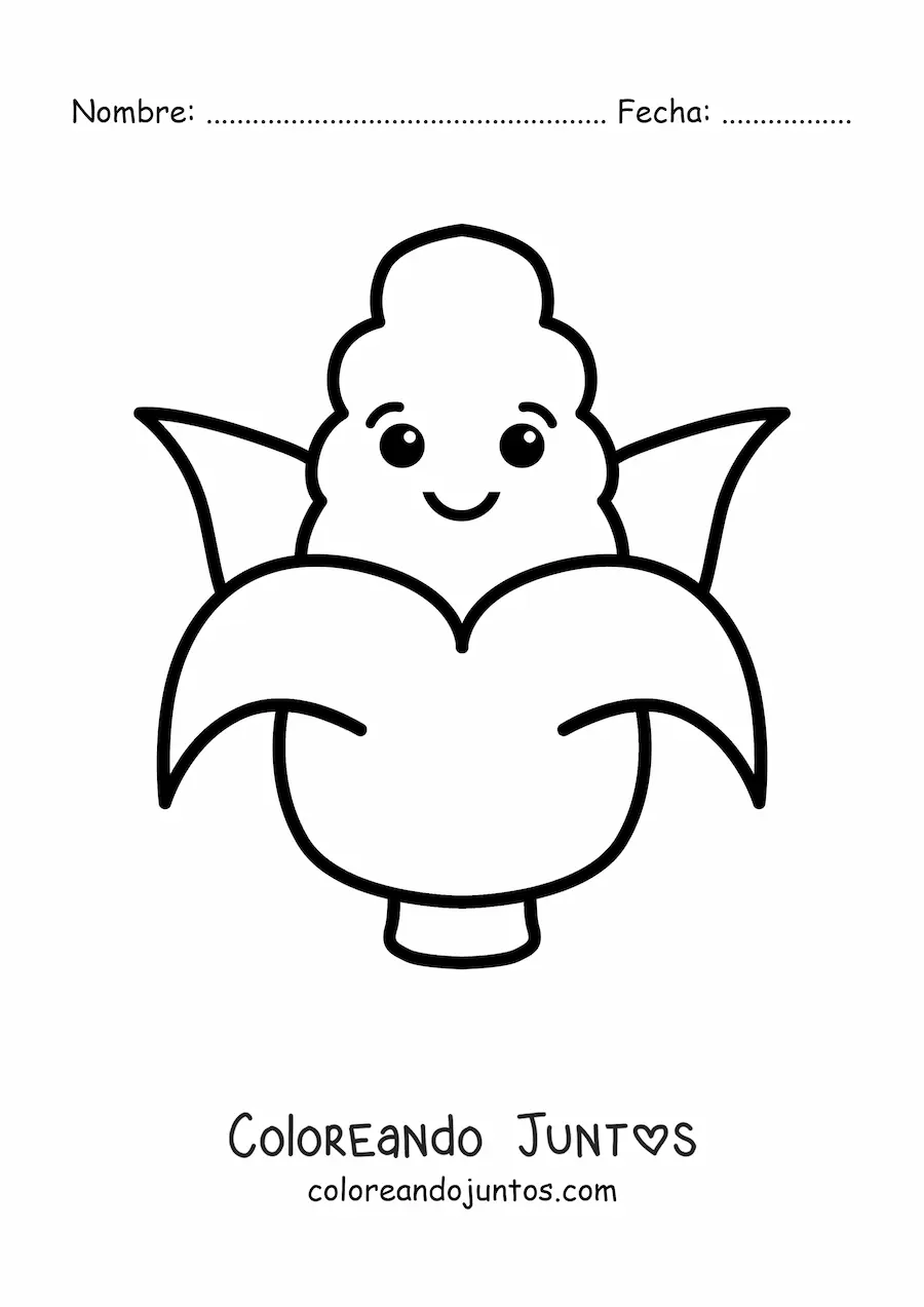 Imagen para colorear de mazorca de maíz animada