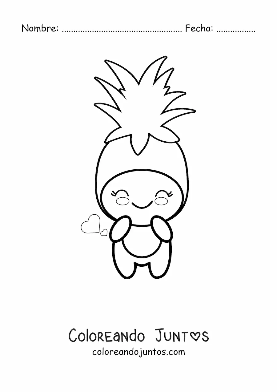Imagen para colorear de un disfraz de piña