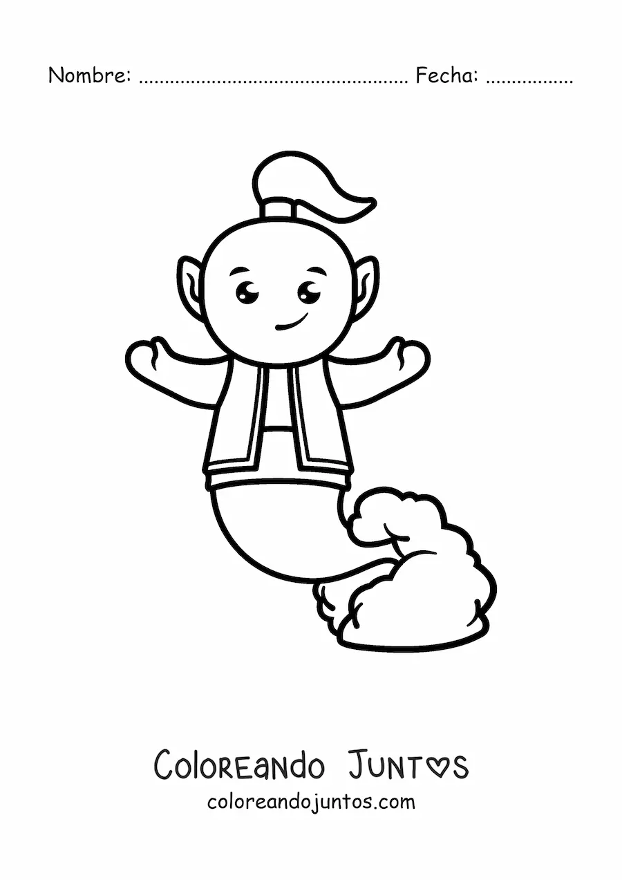 Imagen para colorear de genio animado