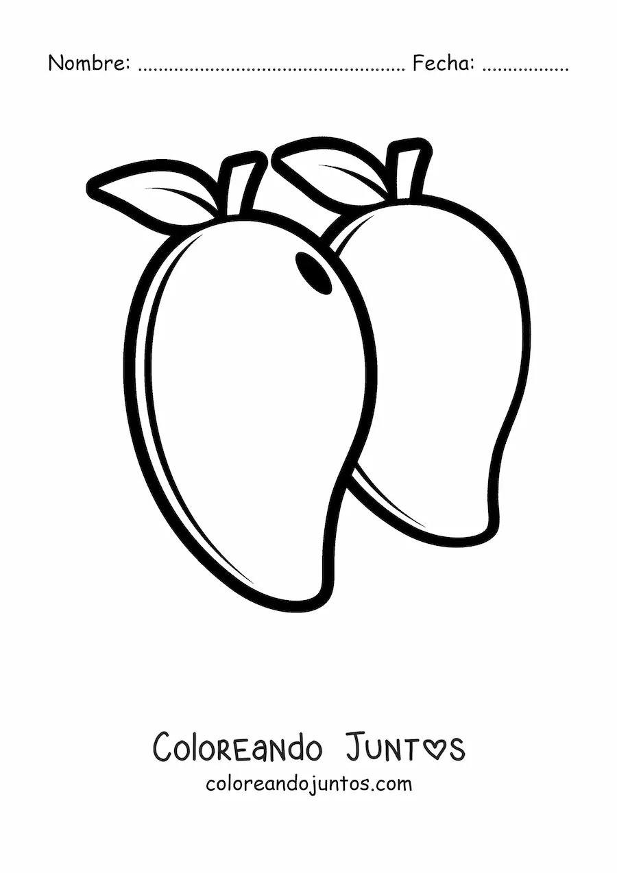 Imagen para colorear de dos mangos