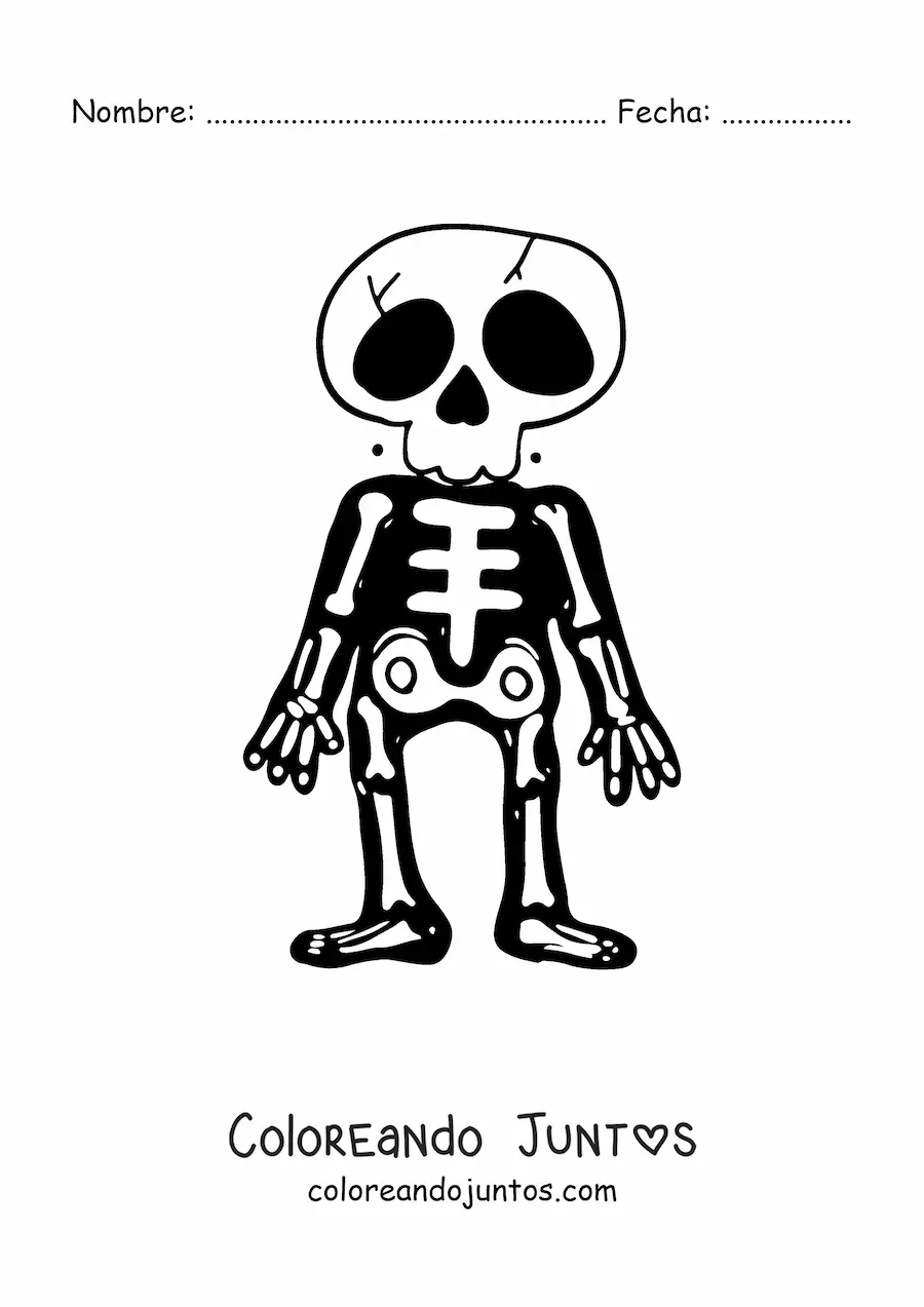 Imagen para colorear de esqueleto de Halloween