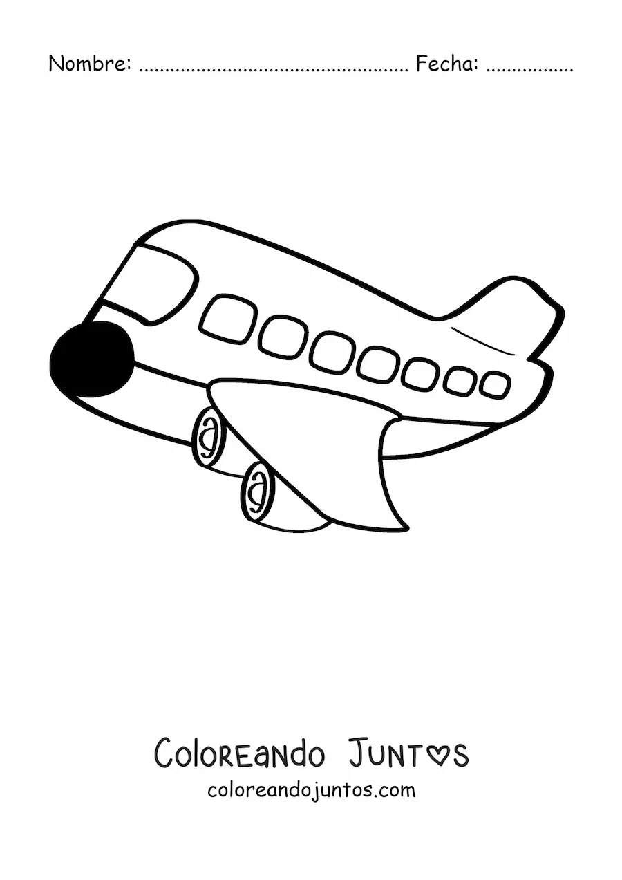 Imagen para colorear de un avión