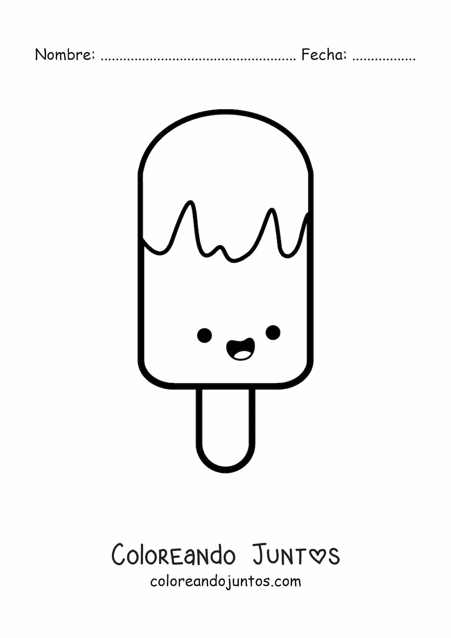 Imagen para colorear de paleta kawaii animada