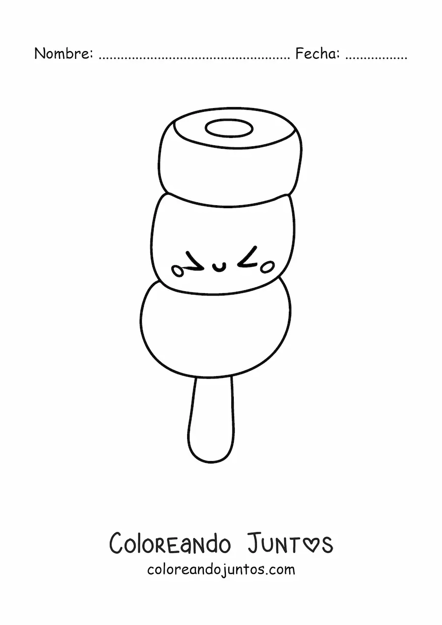 Imagen para colorear de paleta animada tierna