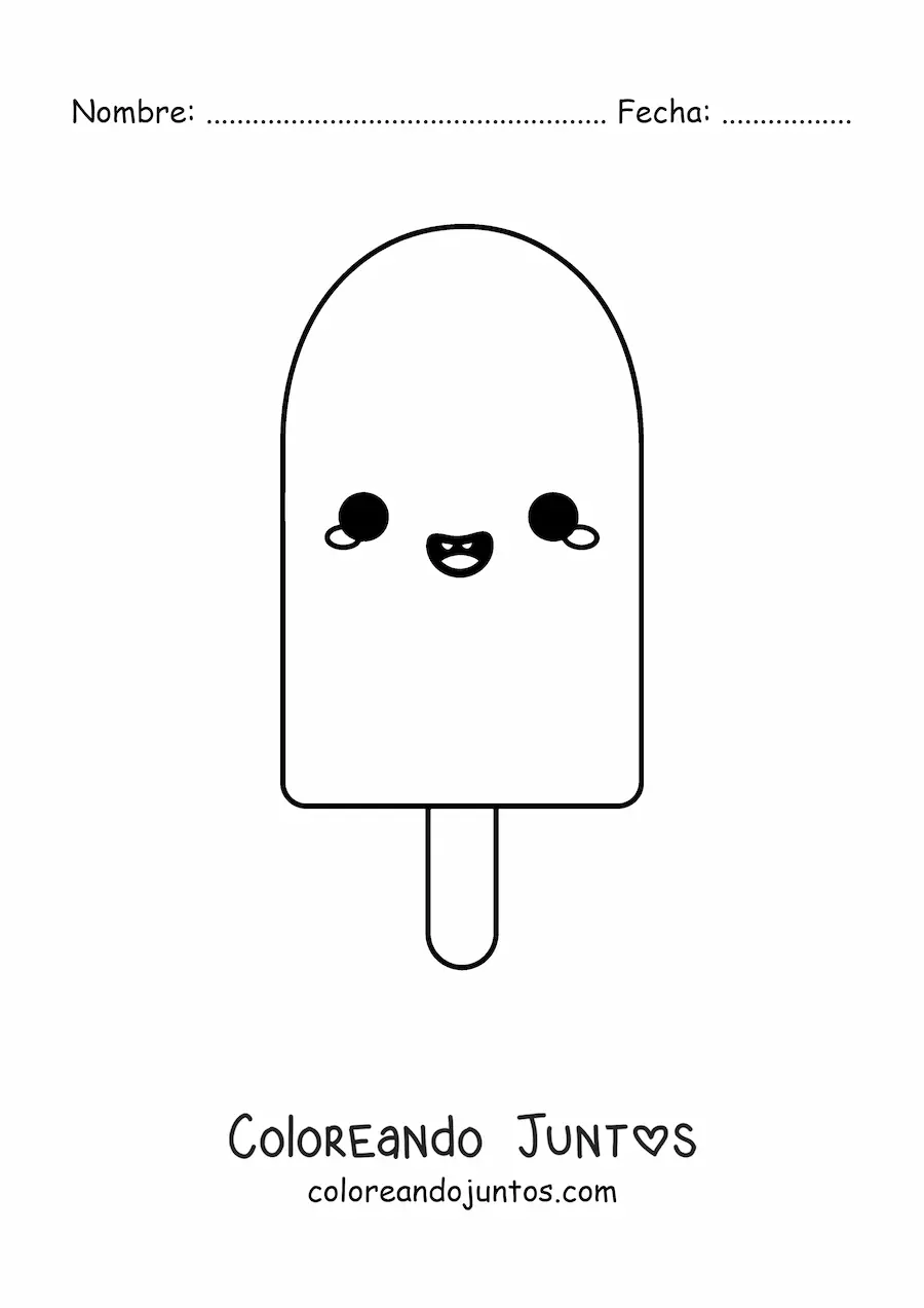 Imagen para colorear de paleta animada kawaii fácil