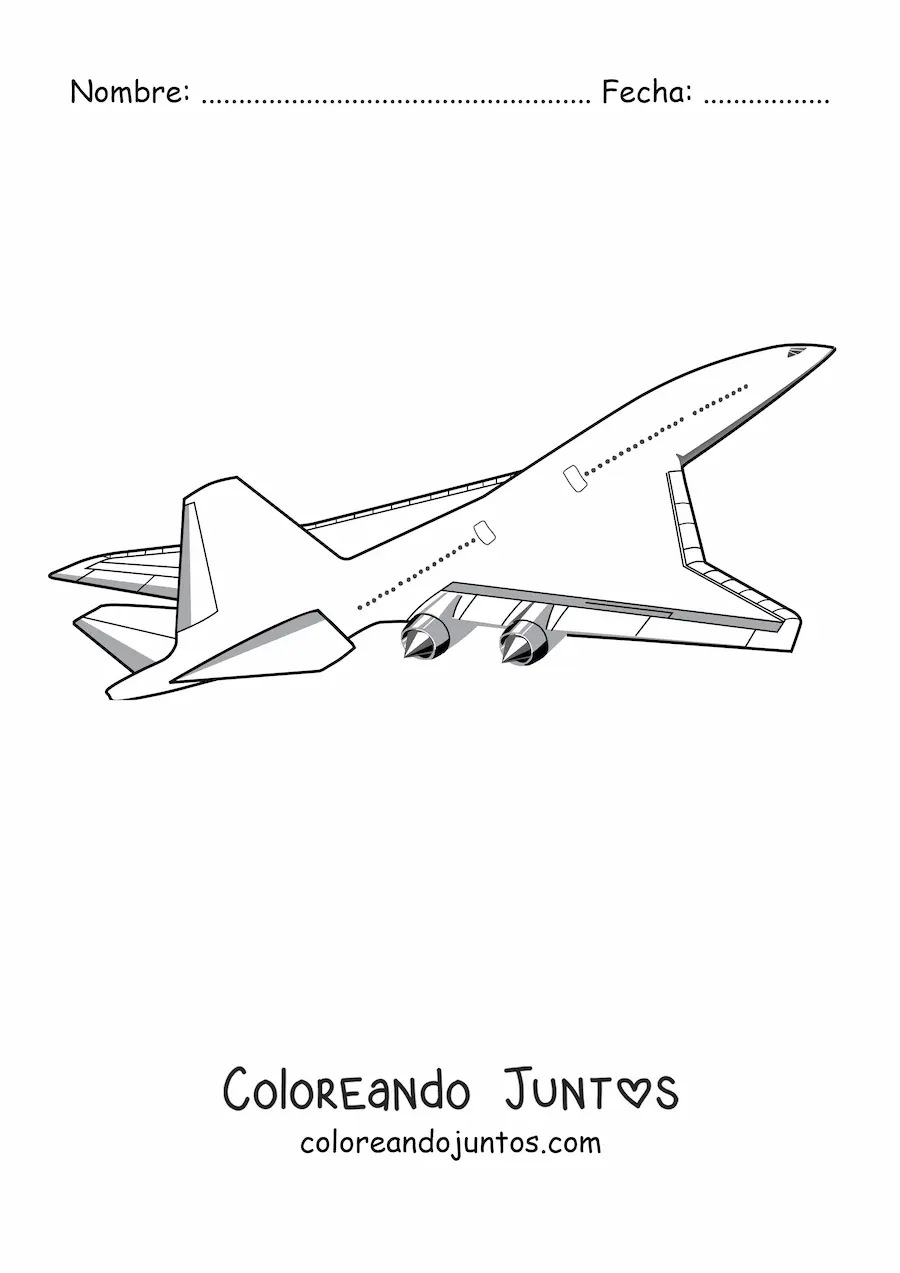 Imagen para colorear de un avión