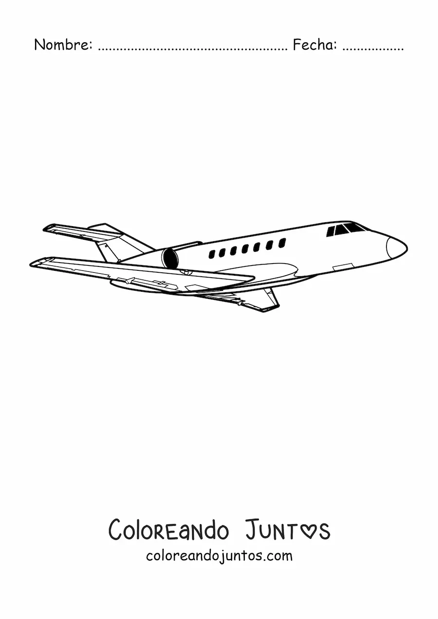 Imagen para colorear de un avión