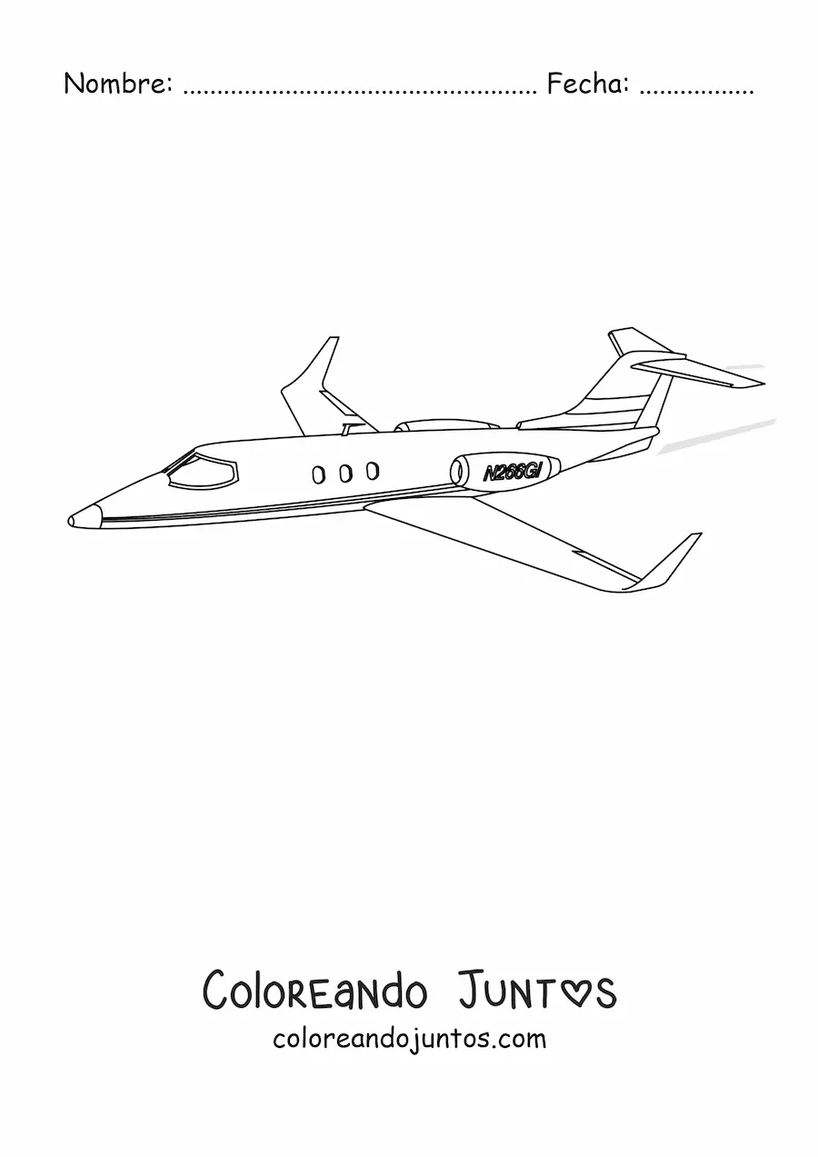 Imagen para colorear de un avión