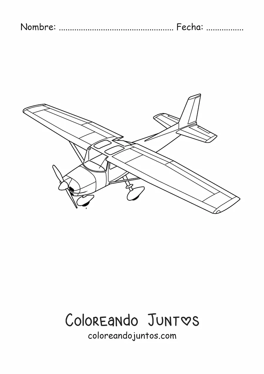 Imagen para colorear de una avioneta