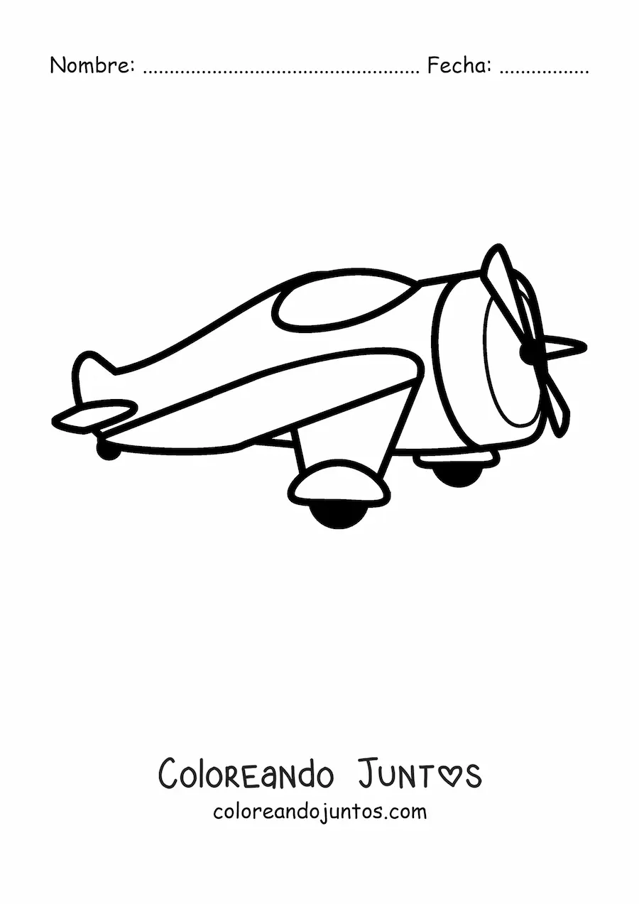 Imagen para colorear de una avioneta
