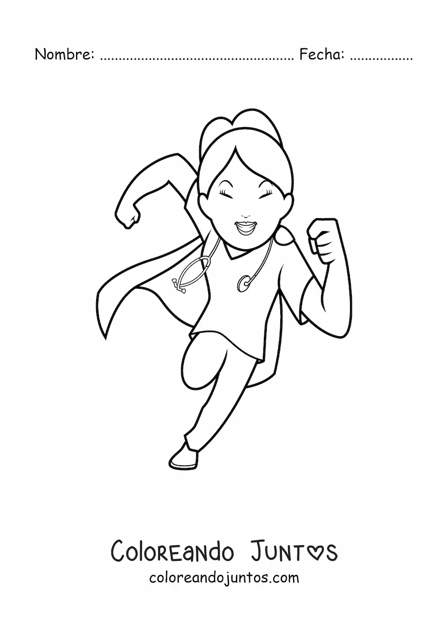 Imagen para colorear de enfermera heroína