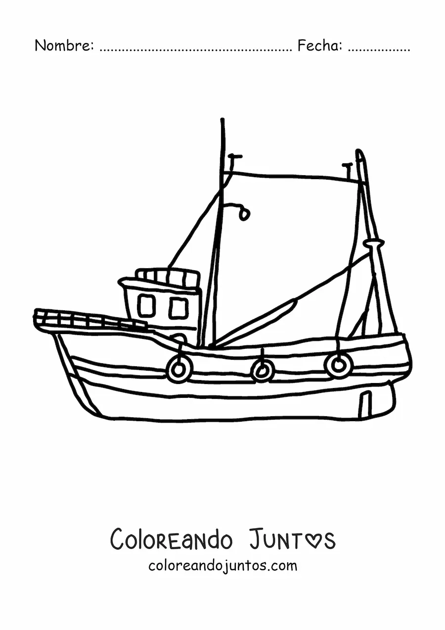 Imagen para colorear de un velero