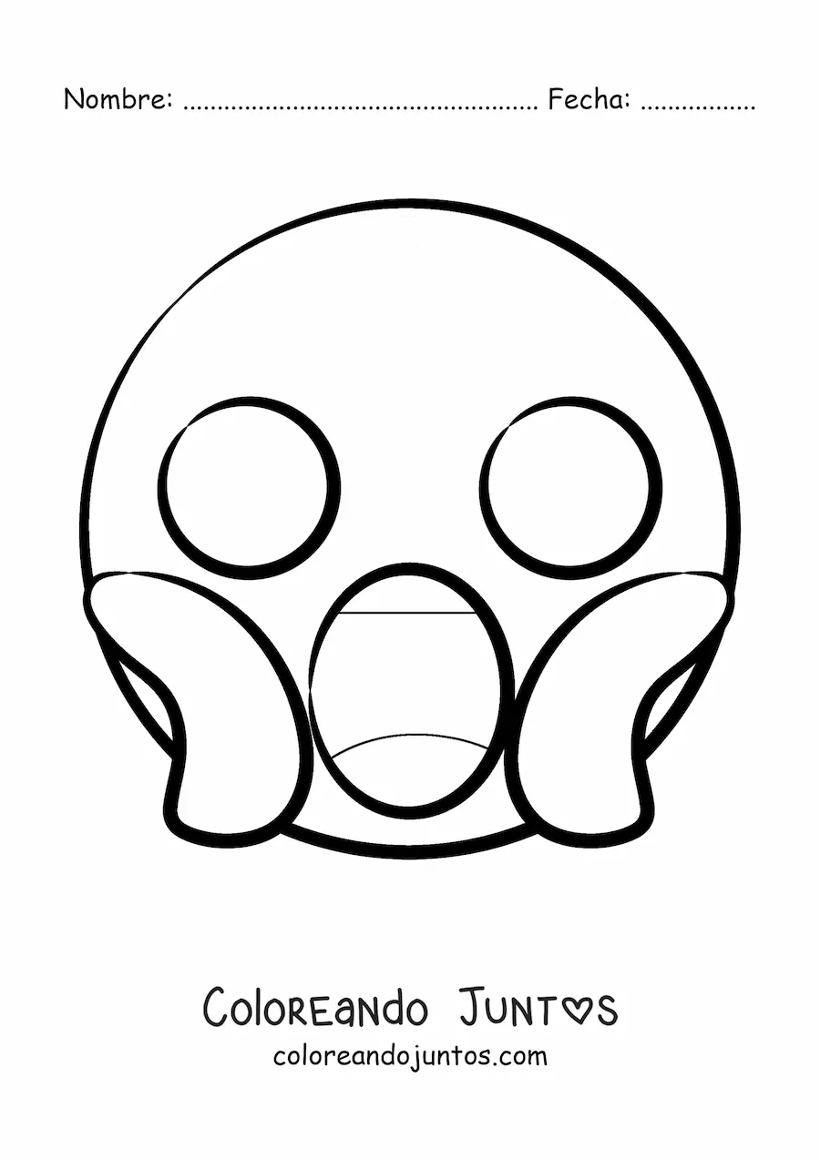 Imagen para colorear de cara gritando de miedo