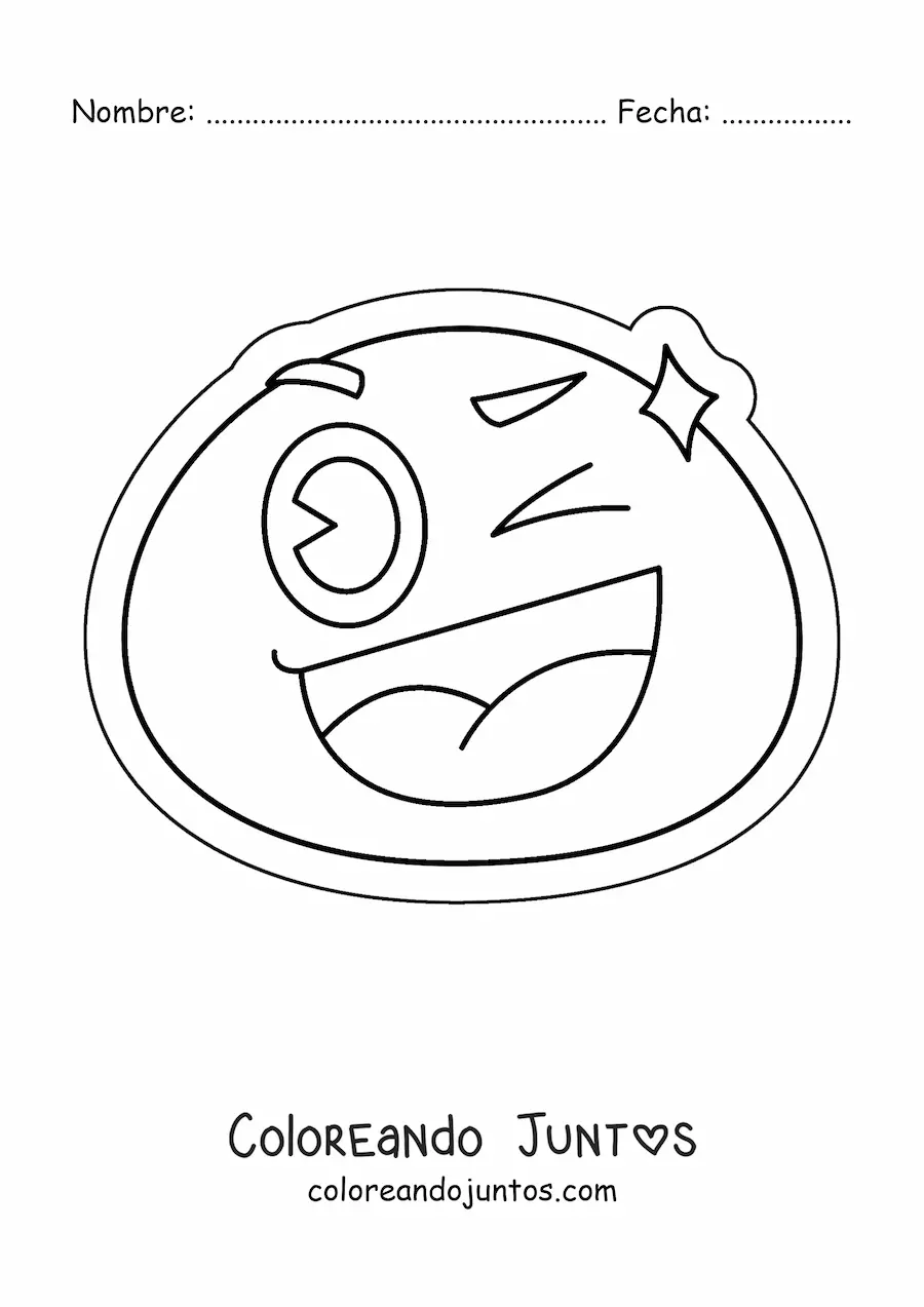 Imagen para colorear de emoji alegre