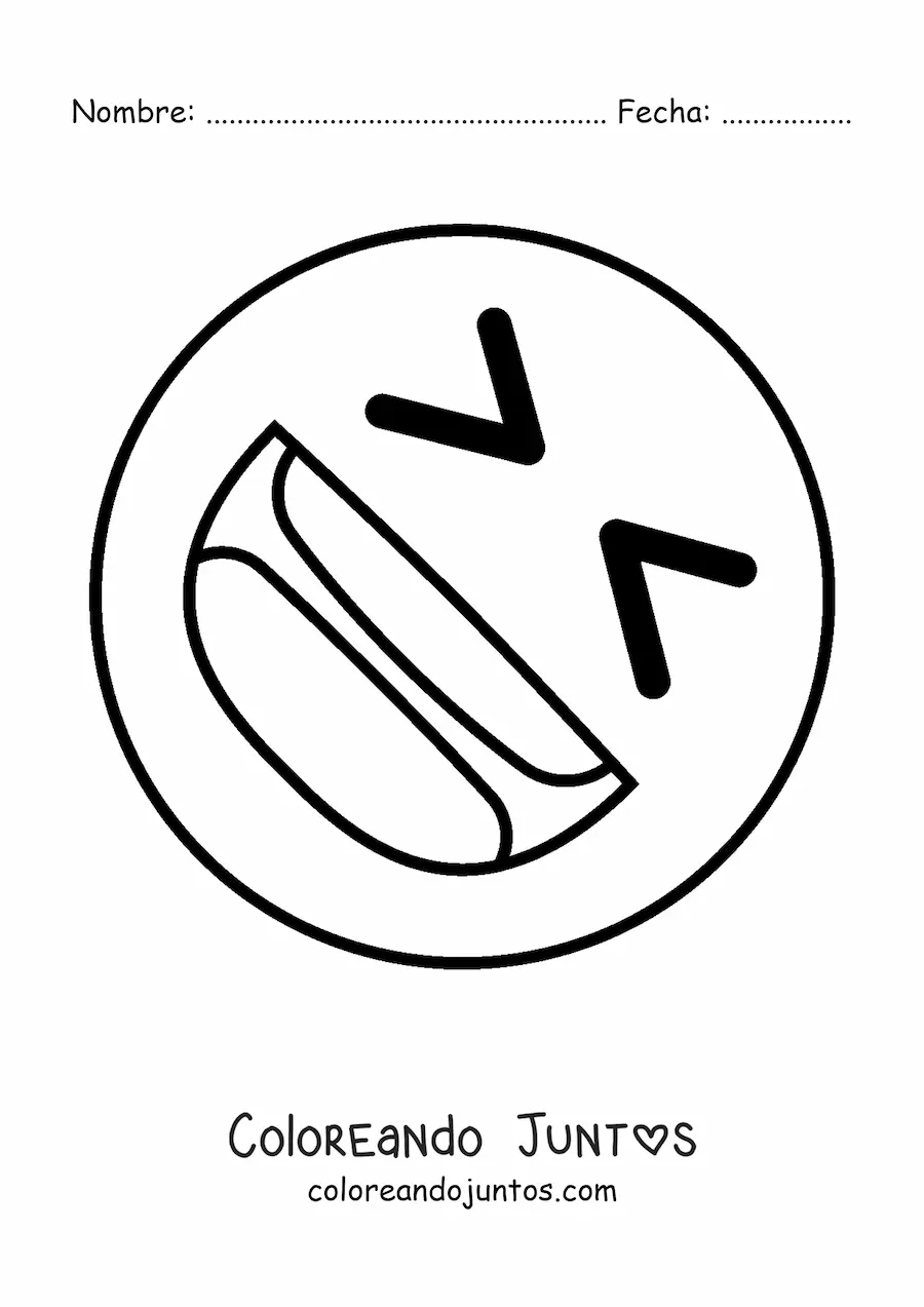Imagen para colorear de emoji de carita feliz riendo
