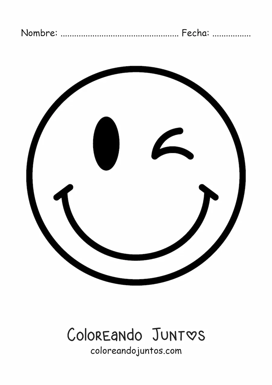 Imagen para colorear de cara feliz grande