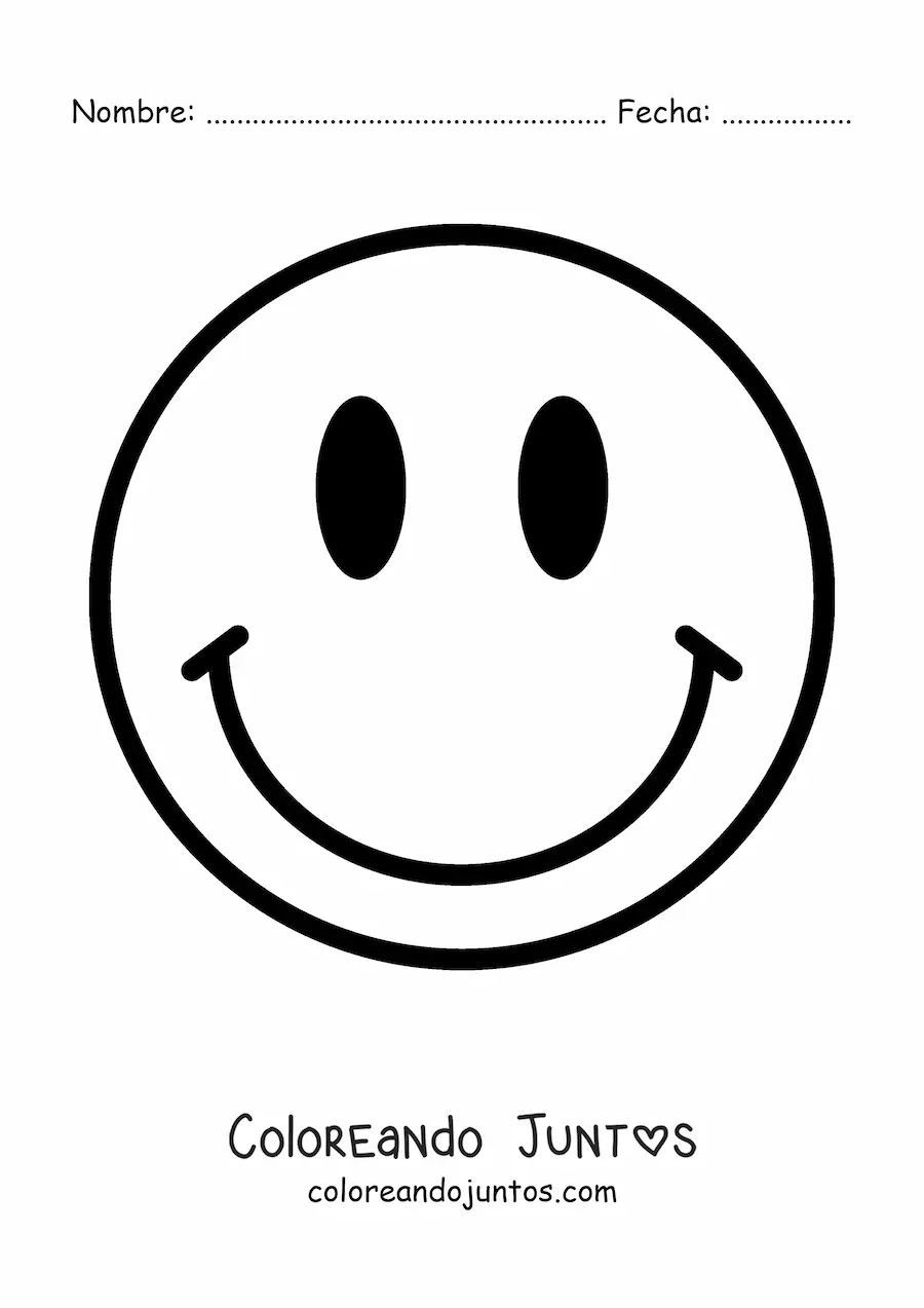 Imagen para colorear de cara feliz fácil
