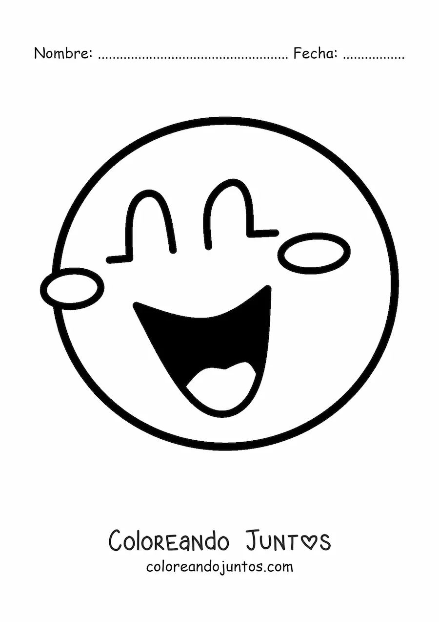 Imagen para colorear de emoticón de risa
