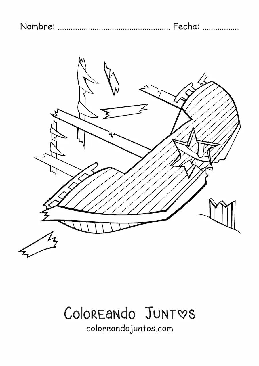 Imagen para colorear de un naufragio