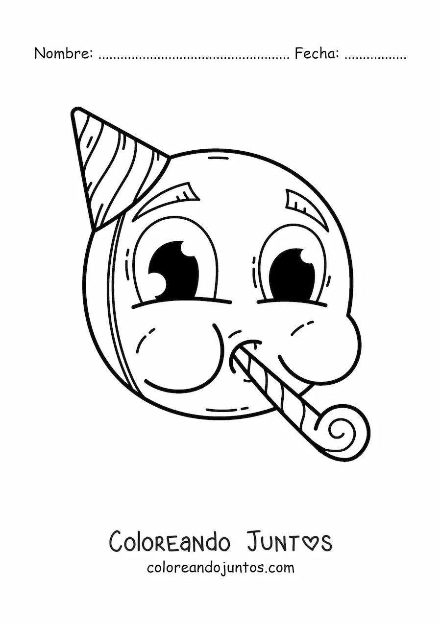 Imagen para colorear de emoji de cumpleañero