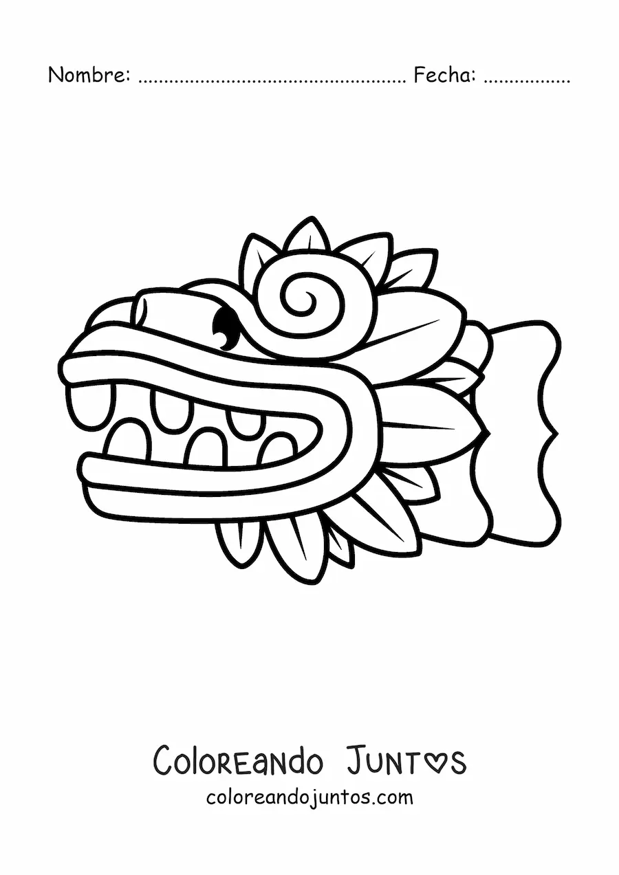 Imagen para colorear de arte maya