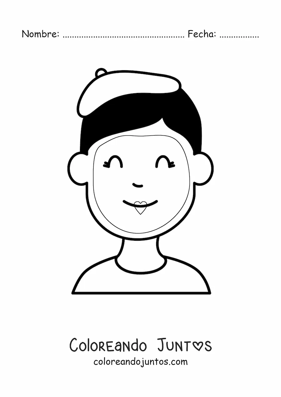Imagen para colorear de mimo francés