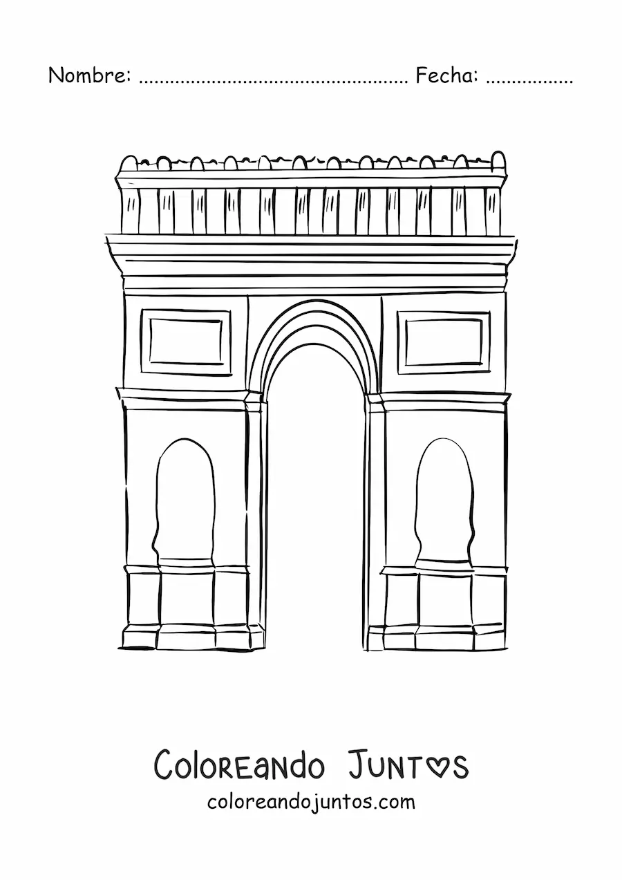 Imagen para colorear de arco de triunfo de parís