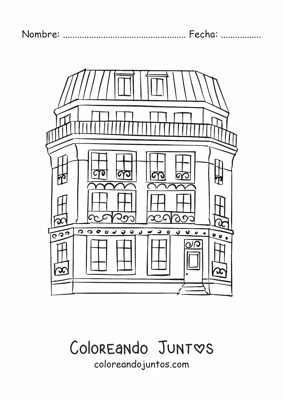 Imagen para colorear de arquitectura de parís