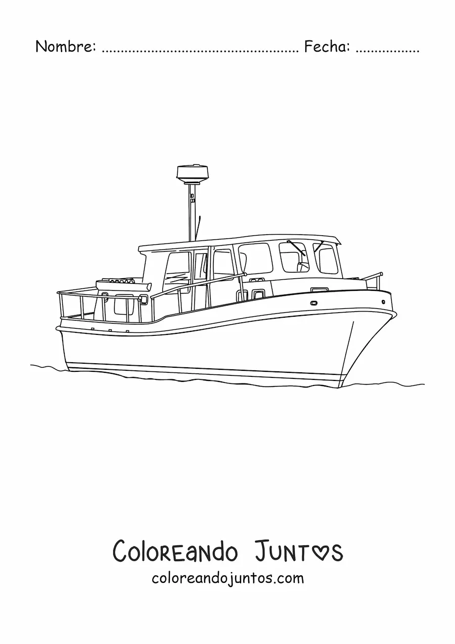 Imagen para colorear de un yate