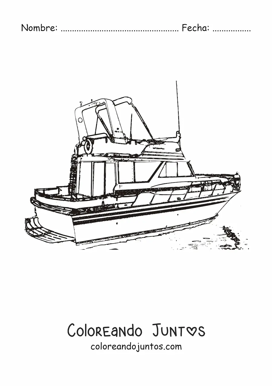 Imagen para colorear de un yate