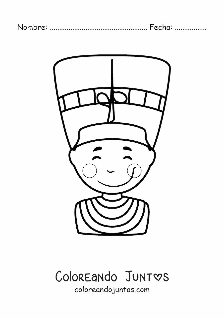 Imagen para colorear de nefertiti animada