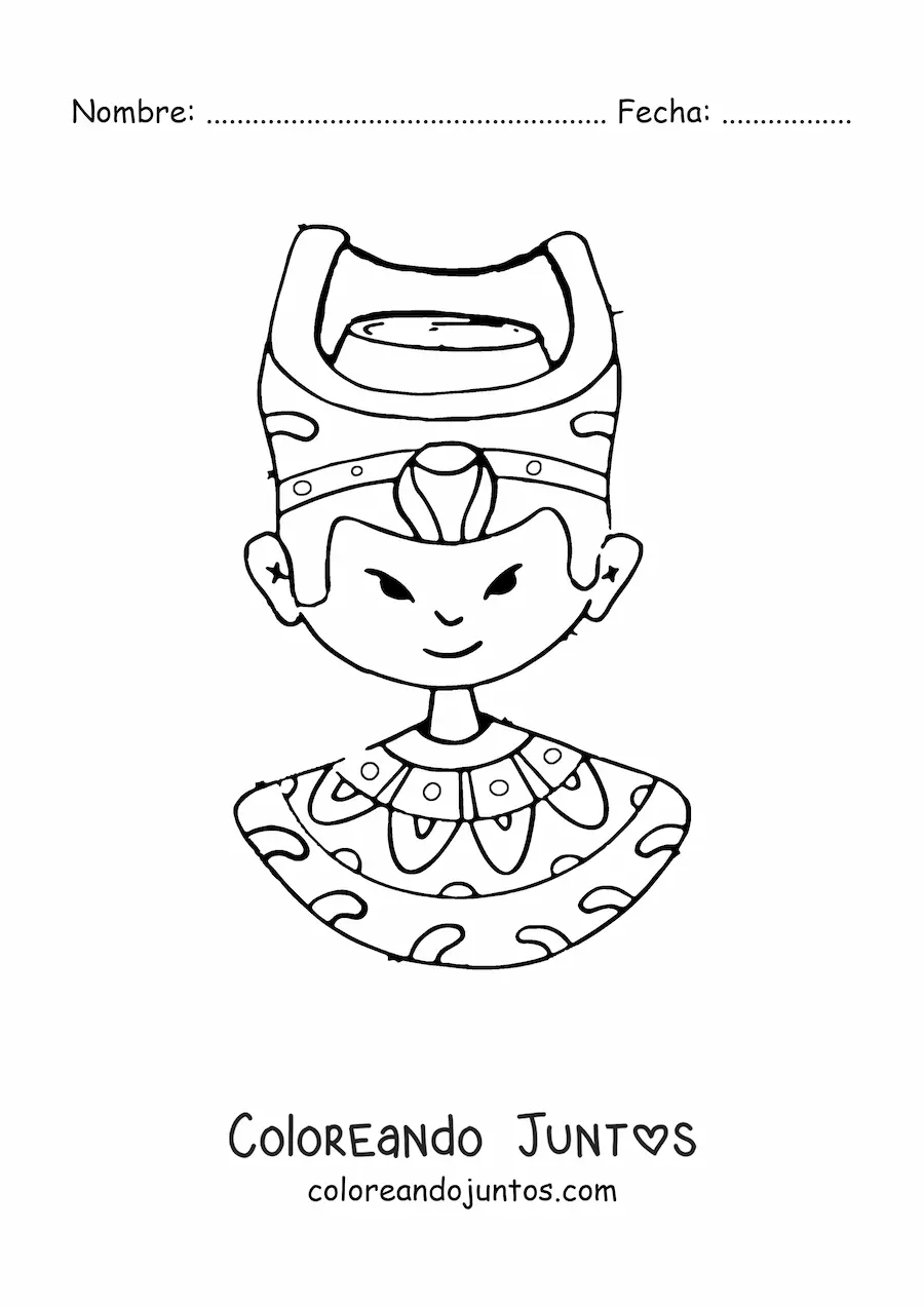 Imagen para colorear de dios egipcio animado
