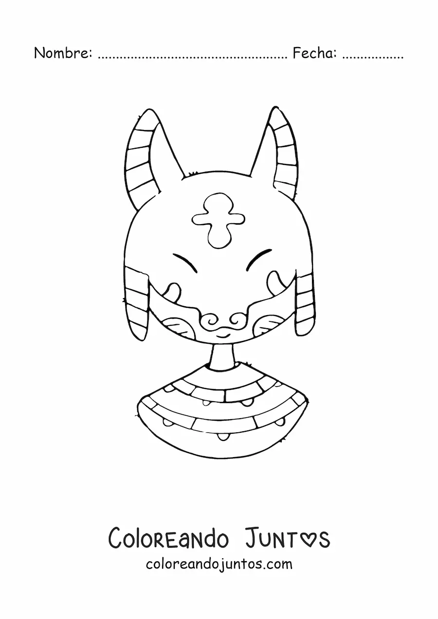 Imagen para colorear de dios anubis animado