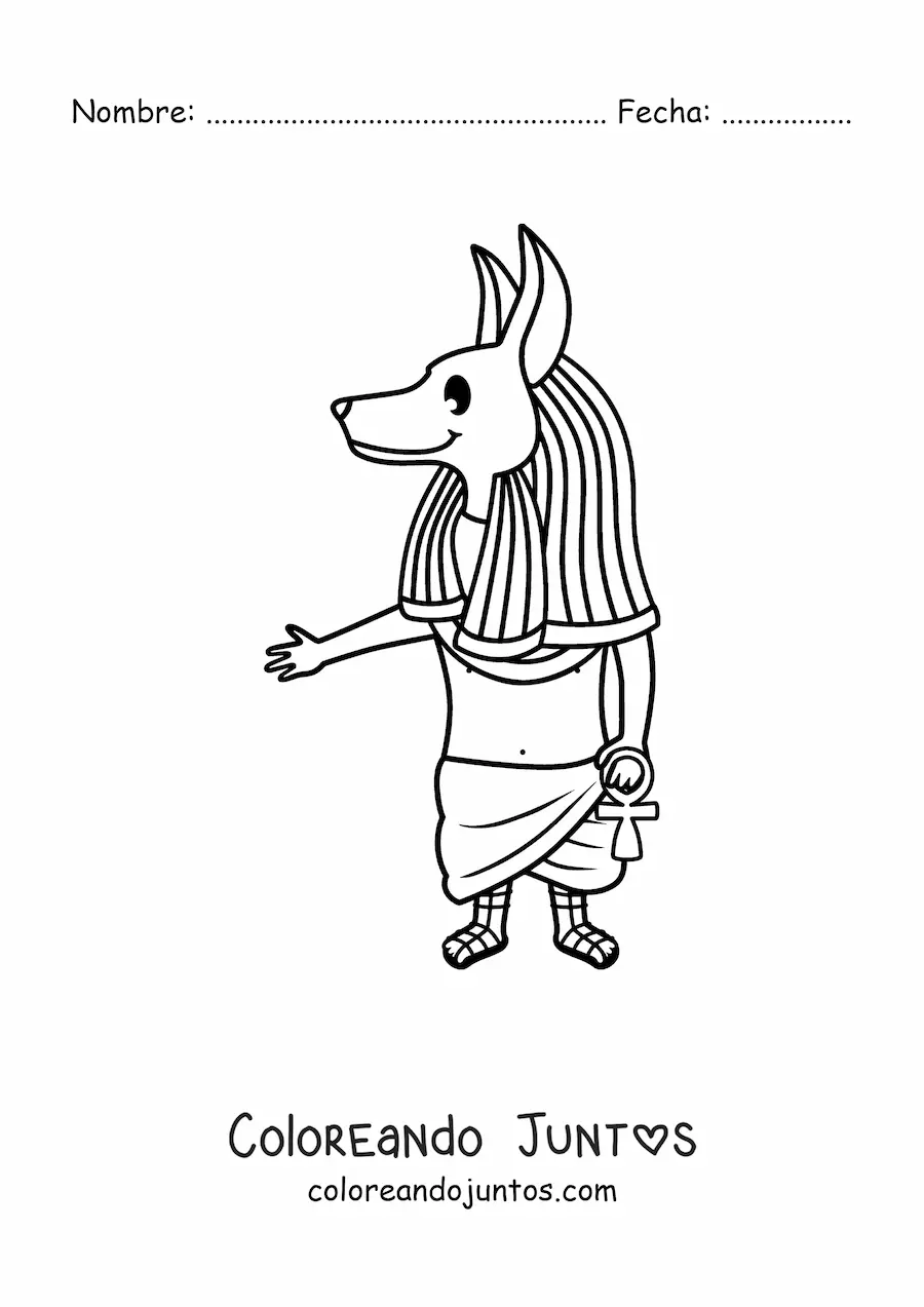 Imagen para colorear de dios anubis