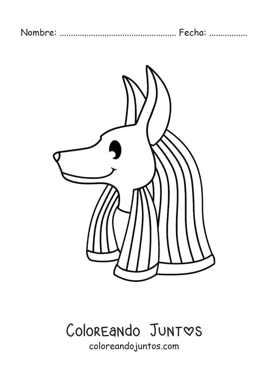 Imagen para colorear de cabeza del dios anubis
