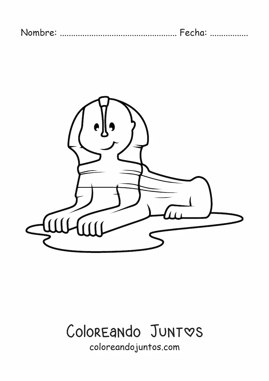 Imagen para colorear de esfinge egipcia animada