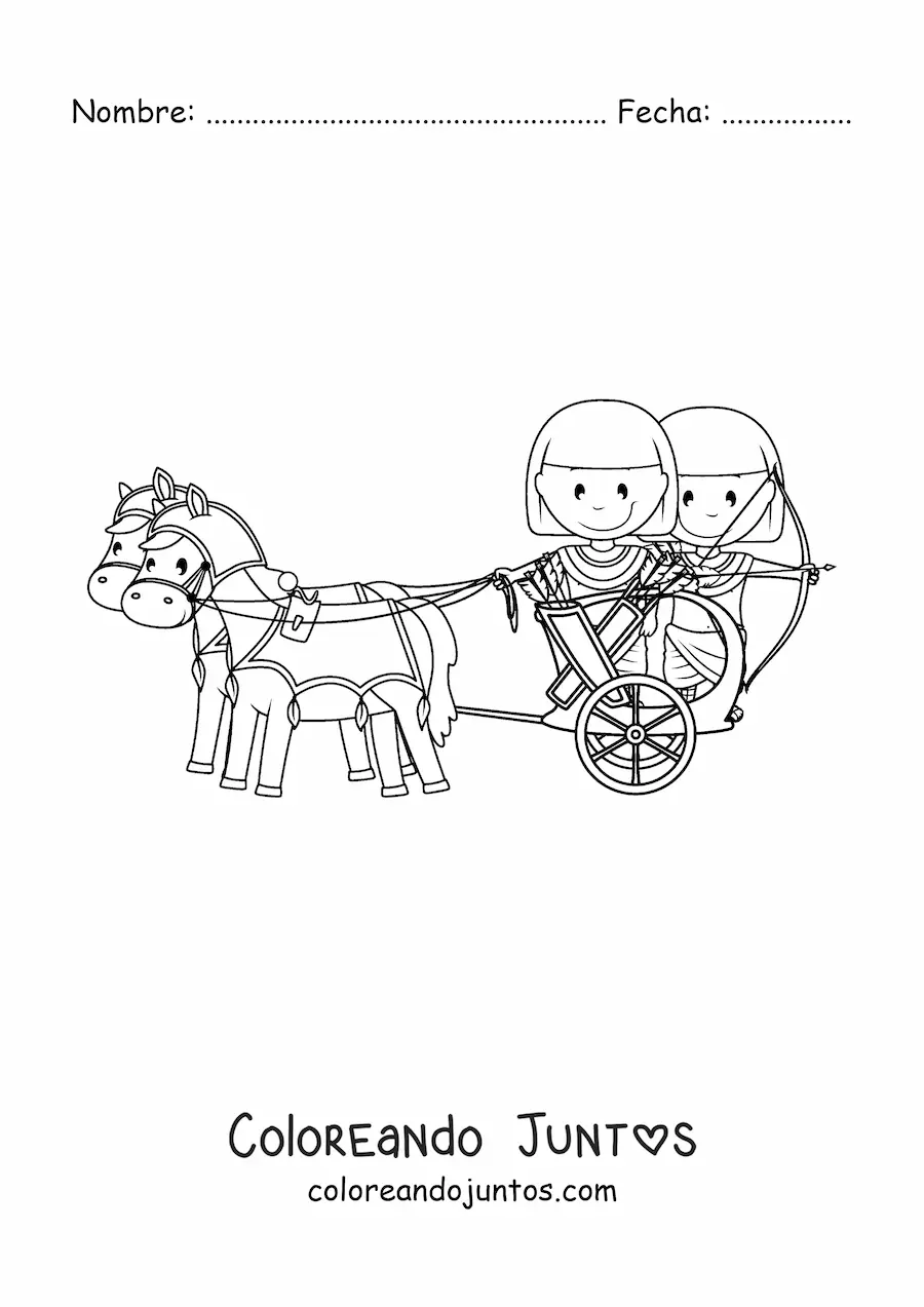 Imagen para colorear de carro de guerra egipcio
